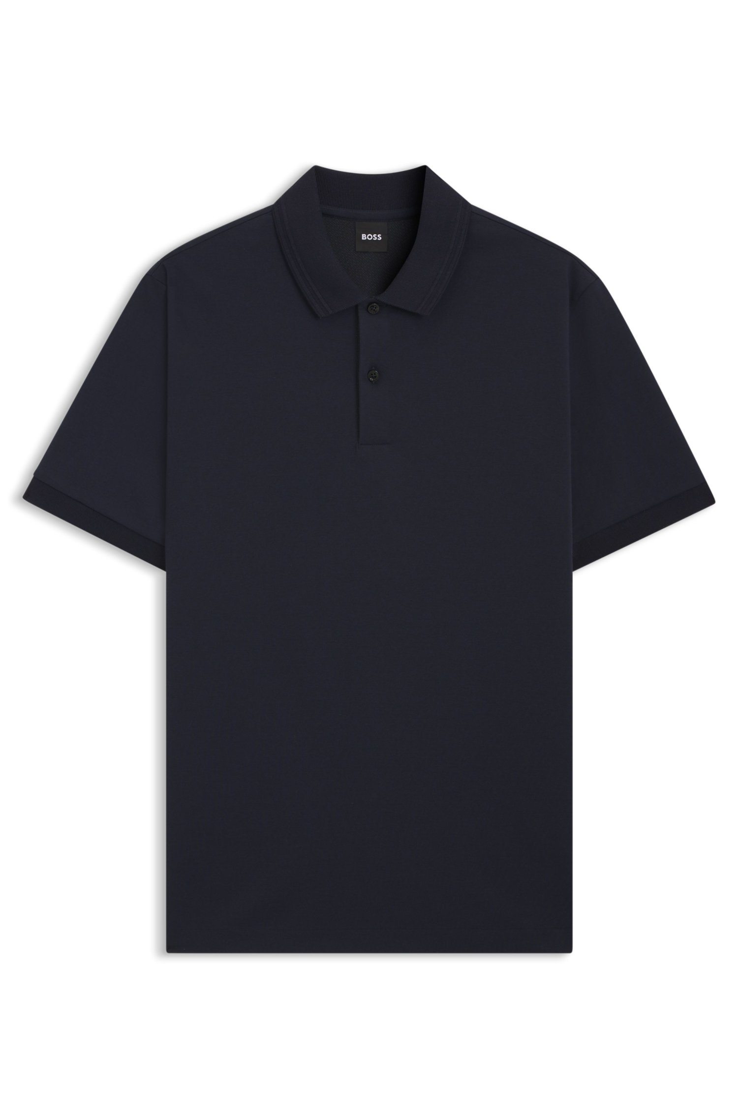 Polo de Mistura de Algodão com Monograma — BOSS