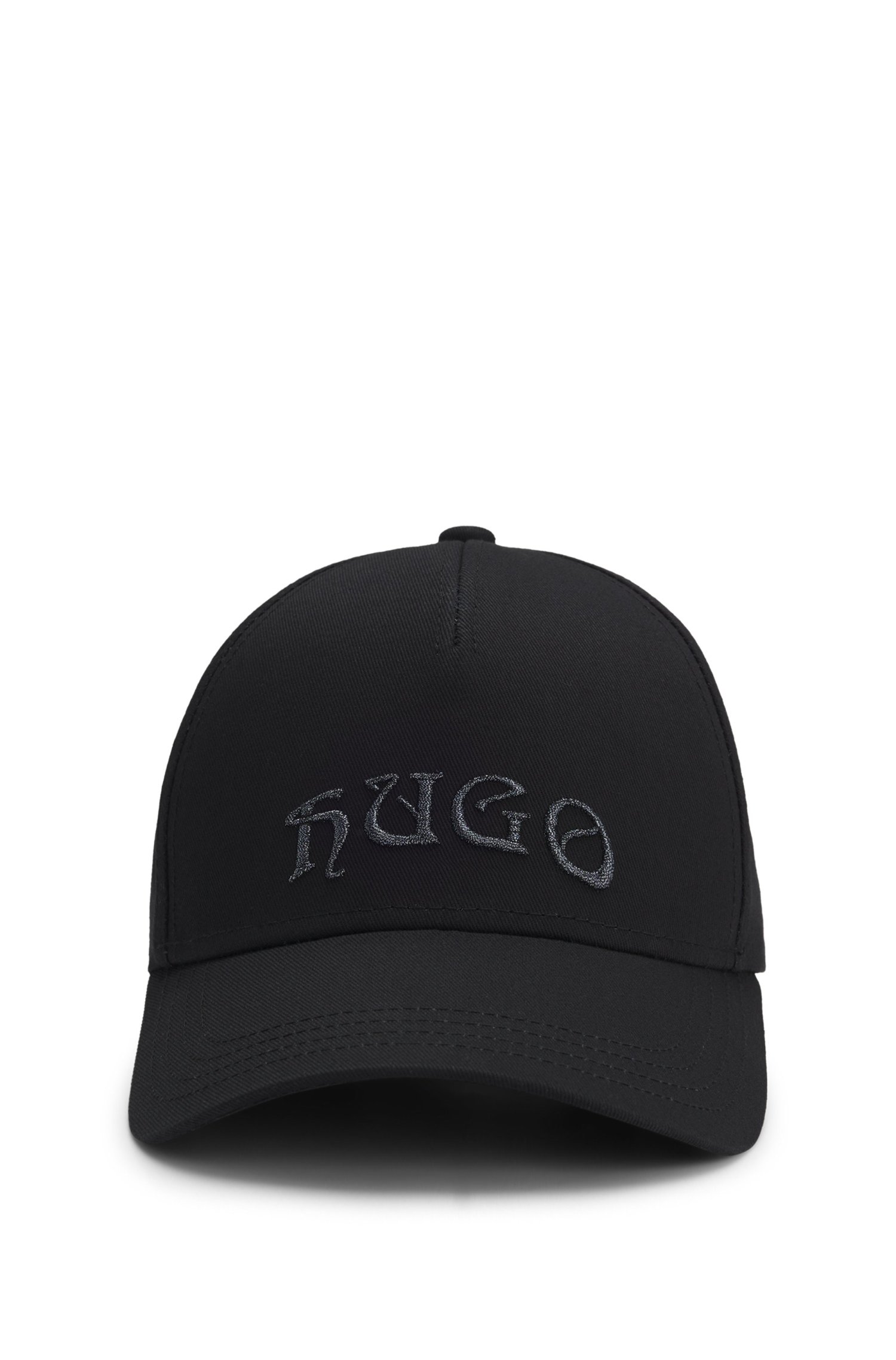 Boné de Algodão com O Logo Bordado de Efeito Metálico — BOSS