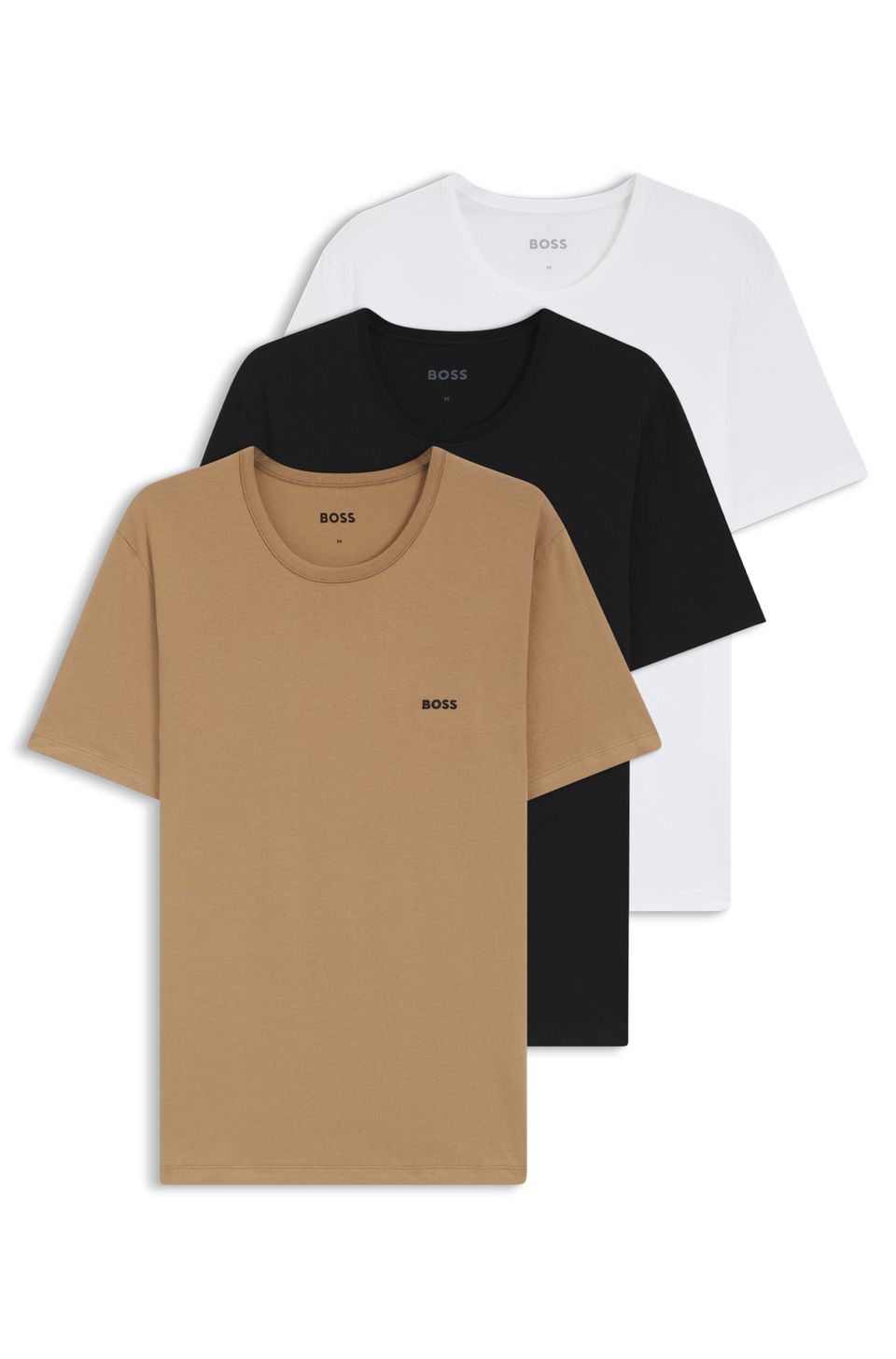 Pack de 3 Camisetas de Algodão com Logo Bordado