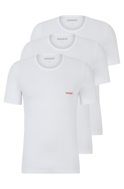 Pack de 3 Camisetas em Algodão com Logos — BOSS