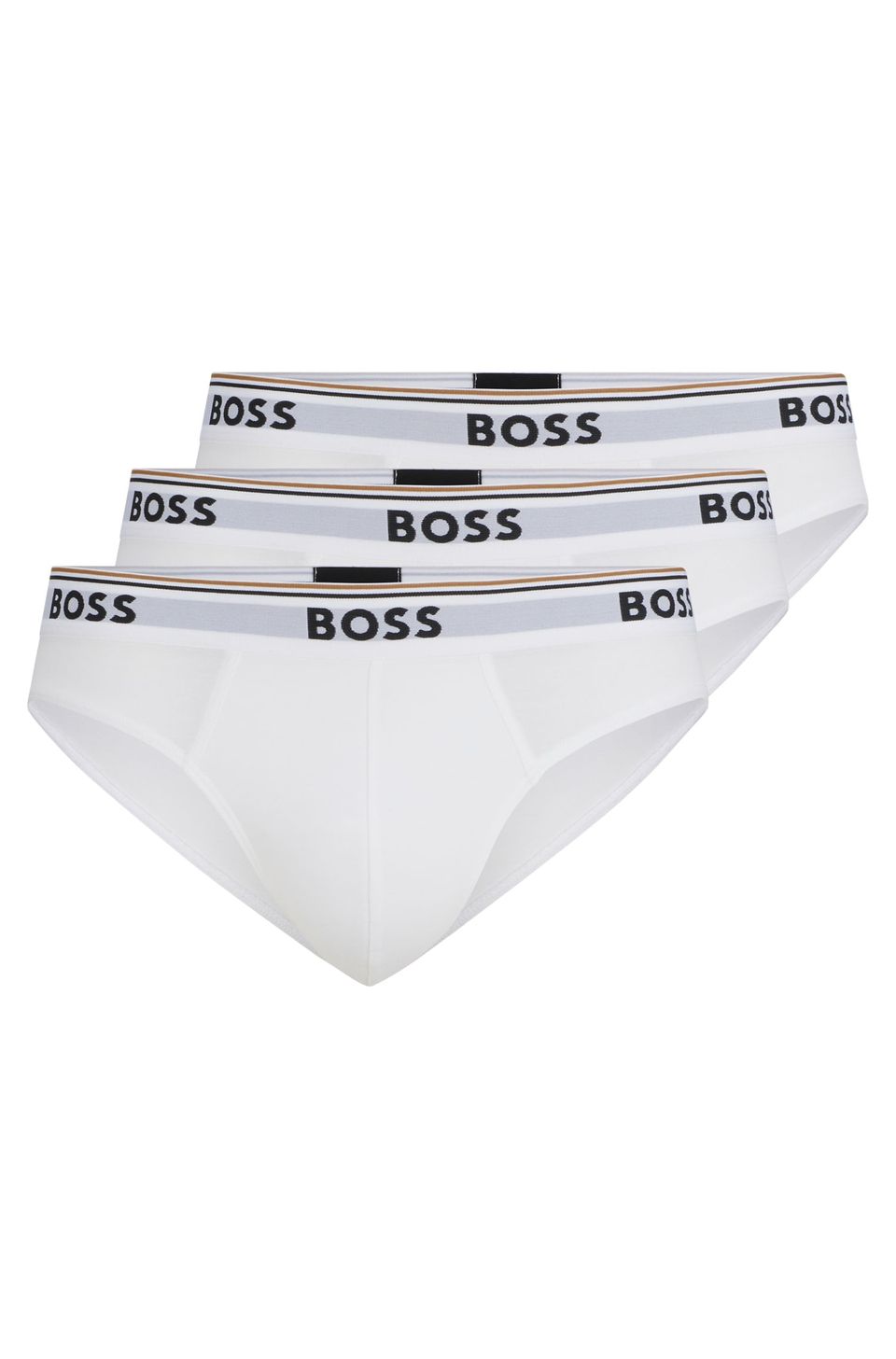 Conjunto de Três Cuecas Slip em Algodão Stretch com Logotipos Na Cintura