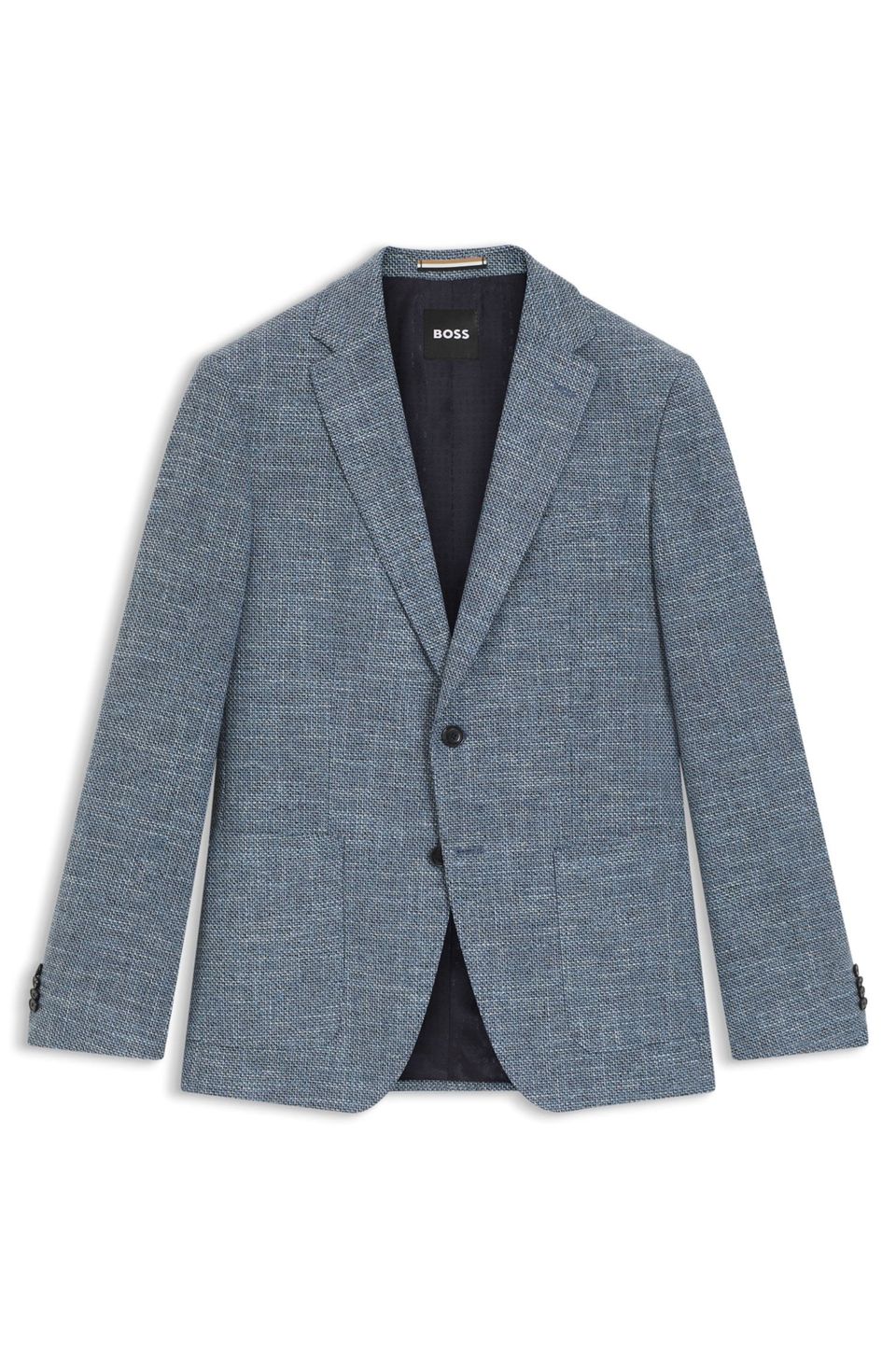 Blazer Regular Fit em Mistura de Algodão Elástico