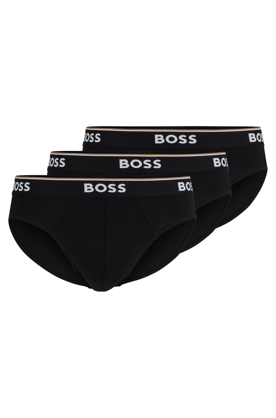 Conjunto de Três Cuecas Slip em Algodão Stretch com Logotipos Na Cintura