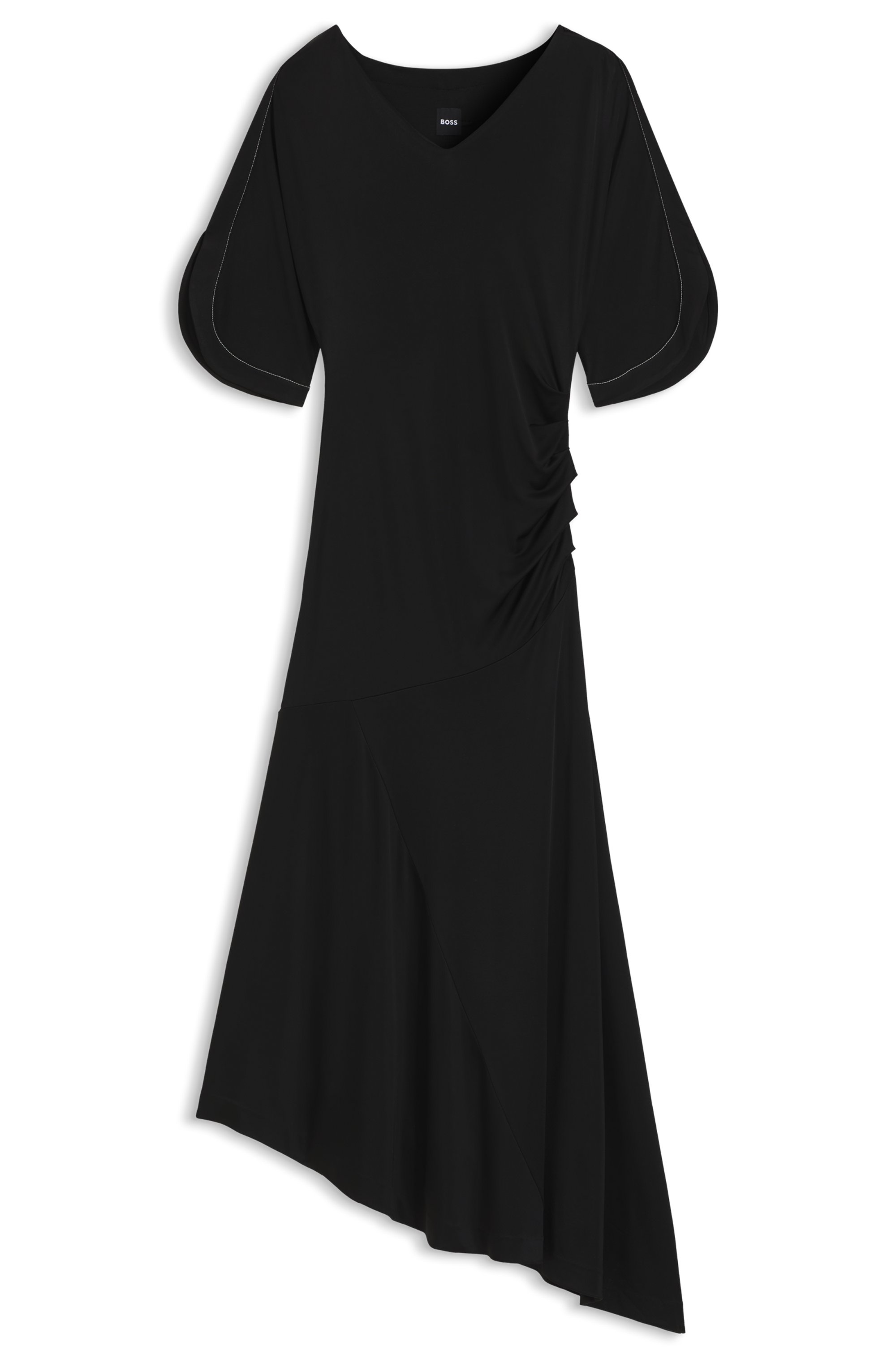 Vestido em Jersey com Mangas com Fenda — BOSS