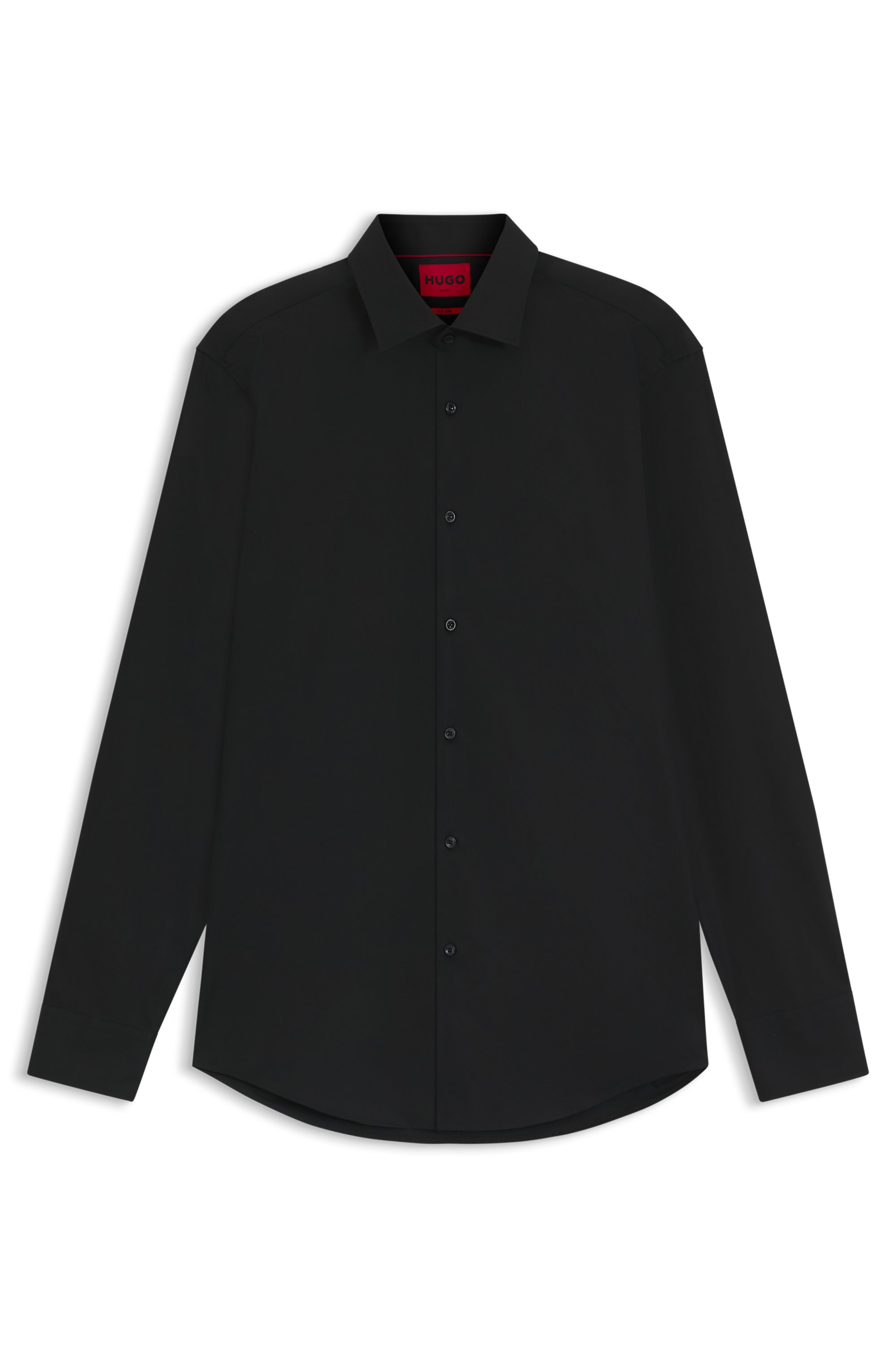 Camisa de Ajuste Slim em Popelina de Algodão — BOSS