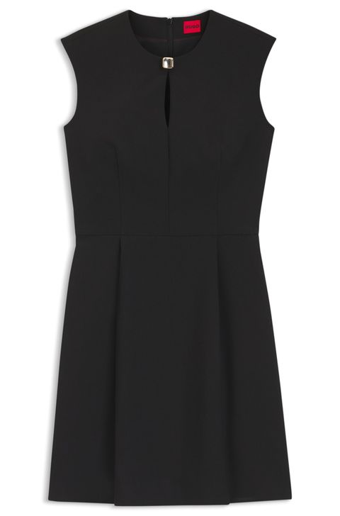 Vestido de Manga Curta com Gola em Fechadura — BOSS