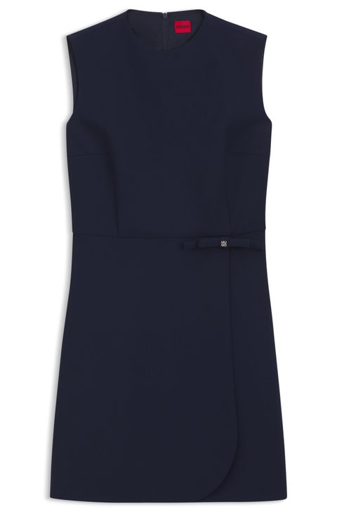 Vestido Evasé com Detalhe de Laço com Logo — BOSS