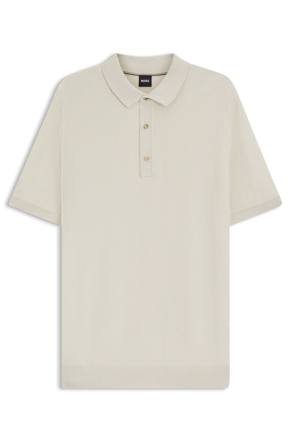 Polo em Malha Regular Fit Misturado com Algodão