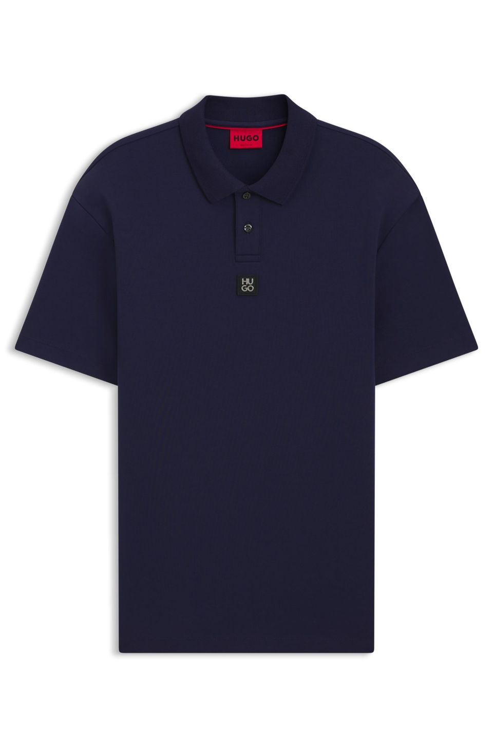 Polo de Algodão Entrelaçado com Logo Sobreposto